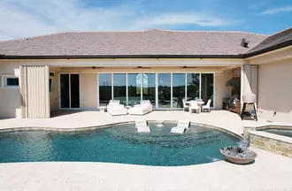 Window World 8500 Aluminum Multi-Track Patio Door in a living room