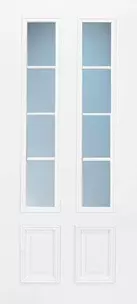 Doors with Glass and Grids - 2 Panel Twin 3/4 Lite 4L