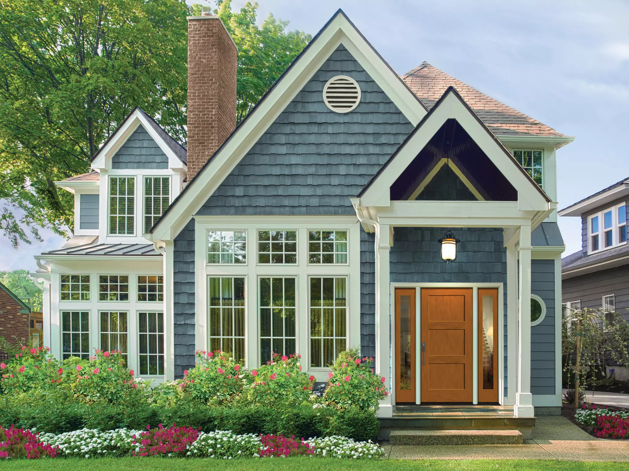 a house with low-maintenance front yard curb appeal