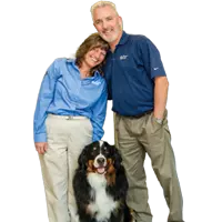Window World of Harford owners and their dog