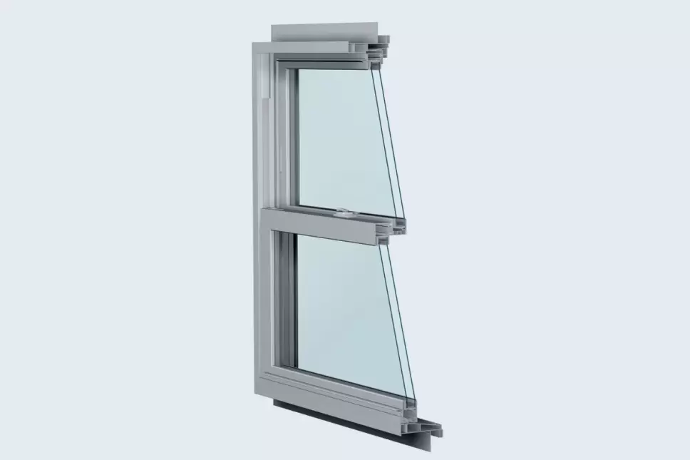Cutaway diagram of a double-pane insulated glass unit.
