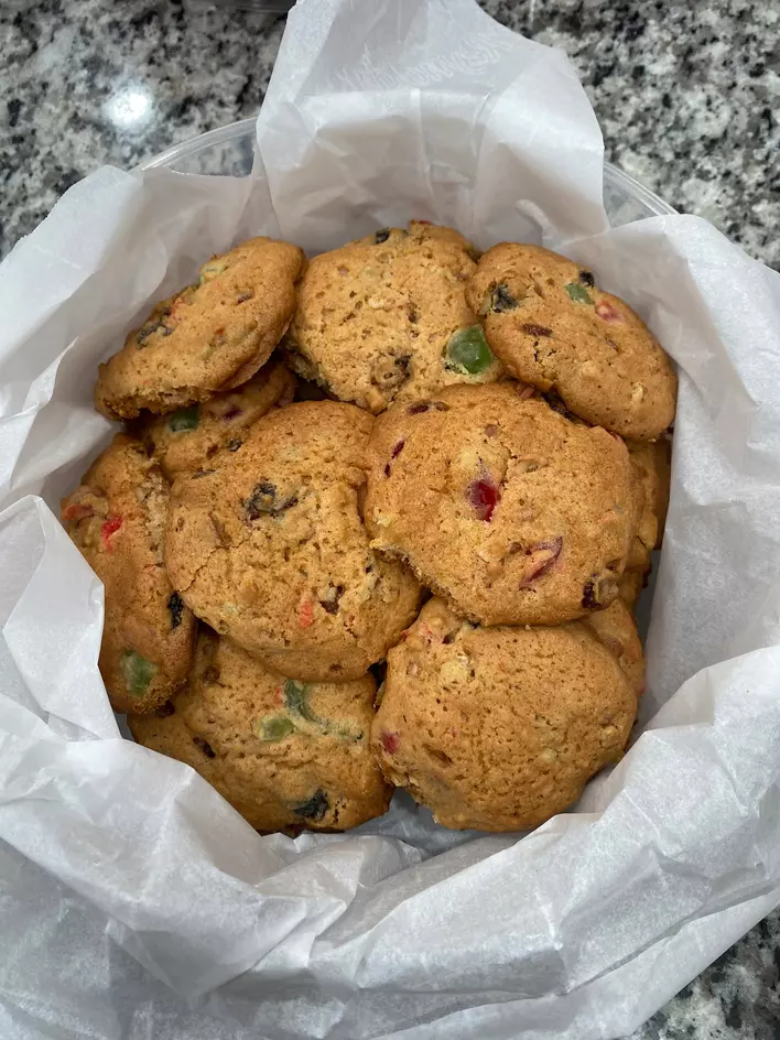 Homemade fruitcake cookies