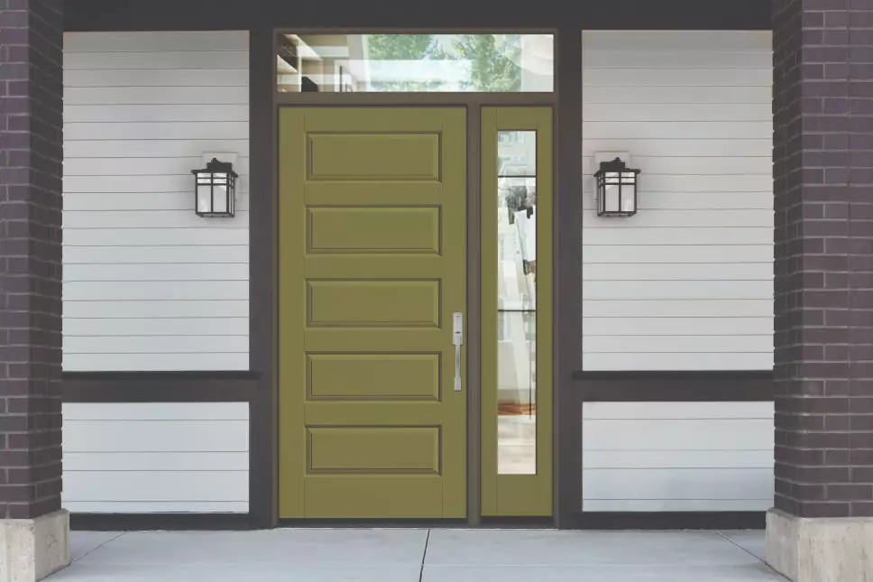 A home with a modern entry door