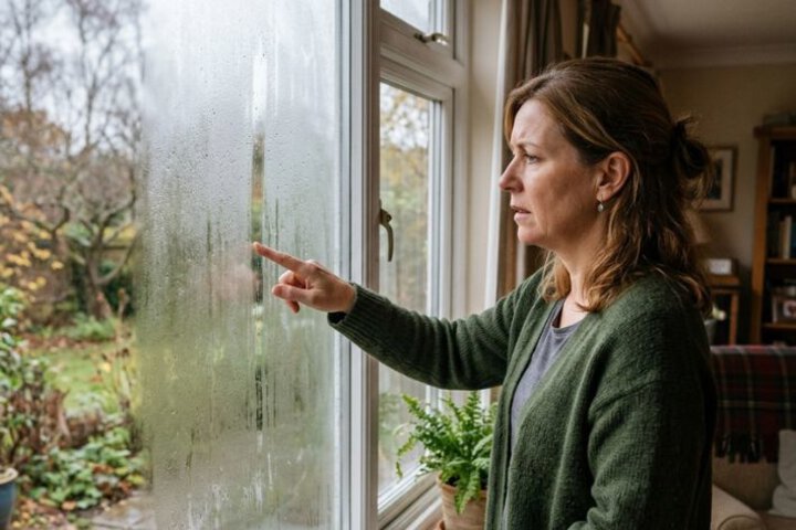 Woman sees condensation