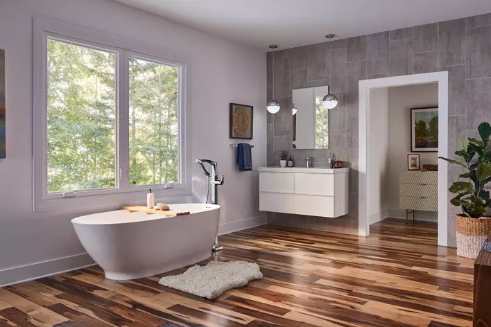 A newly remodeled bathroom