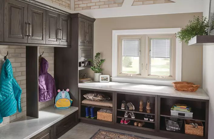 A picture containing indoor, countertop, cabinetry, interior design