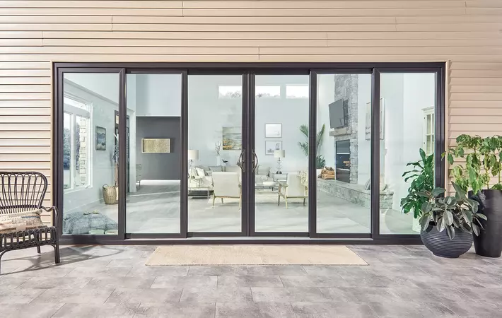Multi-slide patio door interior