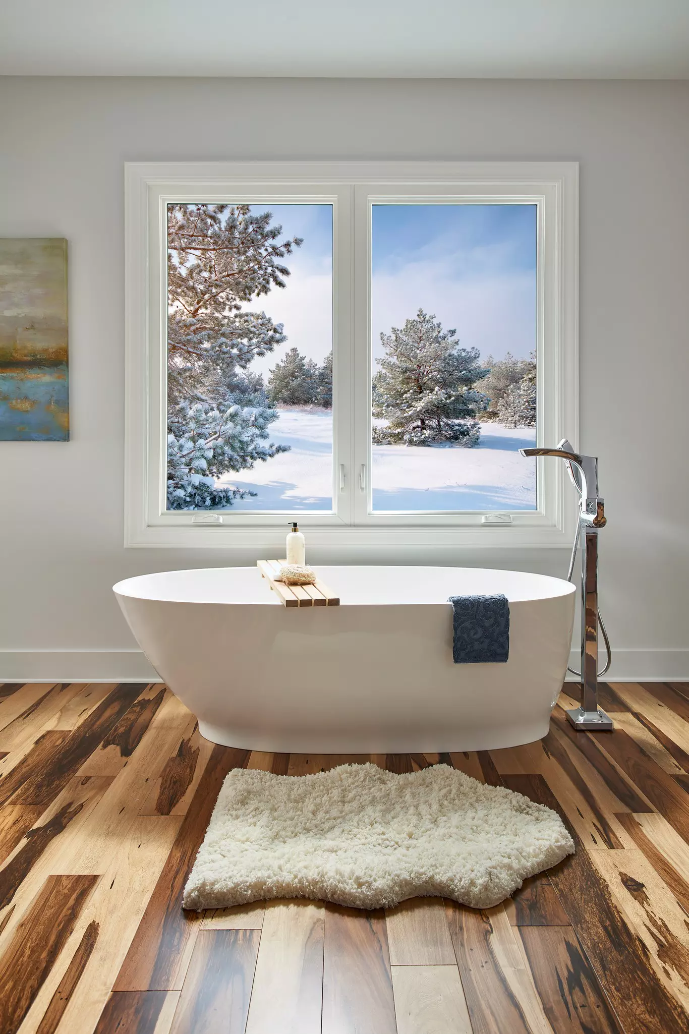Bathroom with a winterized window