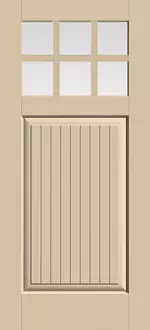 Doors with Glass and Grids - Craftsman 1-Panel Plank 6-Lite