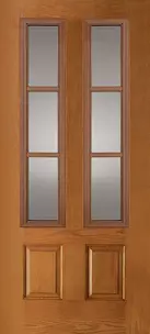 Doors with Glass and Grids - 2 Panel Twin 3/4 Lite 3L