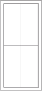 Grille Options - Specified Equal Lite (2x2 shown)
