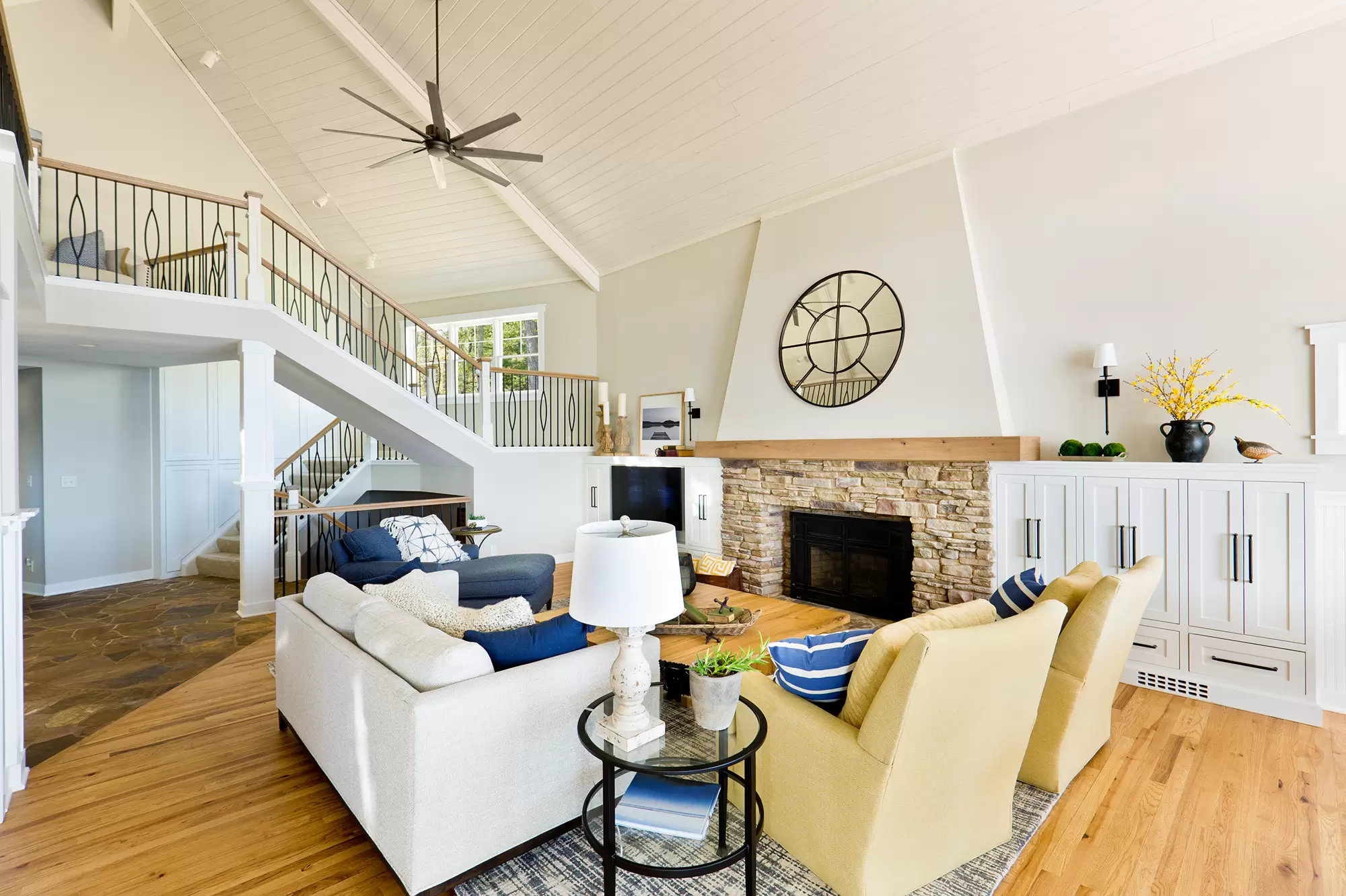Interior of a home's living room.
