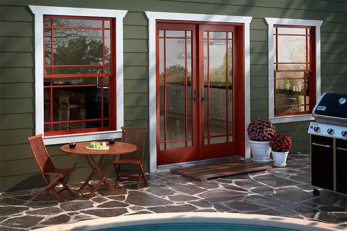 Door and windows with colorful trim