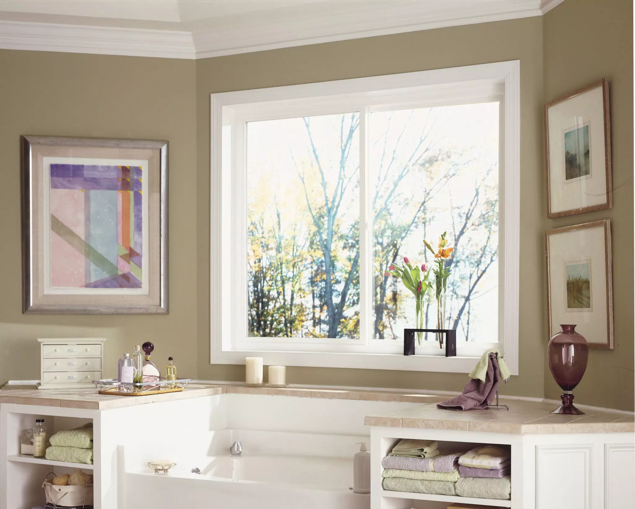 A big bright bathroom window 