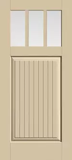 Doors with Glass and Grids - Craftsman 1-Panel Plank 3-Lite