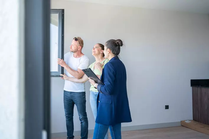 Couple viewing a home.