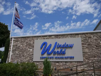 Sign outside of Window World corporate headquarters in North Wilkesboro, NC 