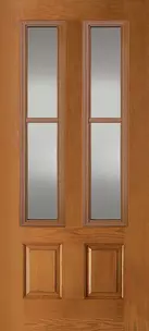 Doors with Glass and Grids - 2 Panel Twin 3/4 Lite 2L