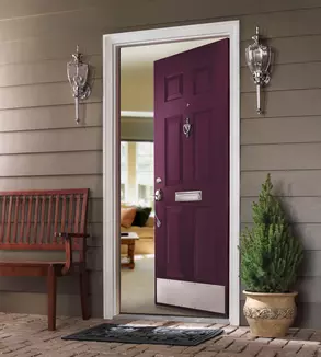 Open Purple entry door