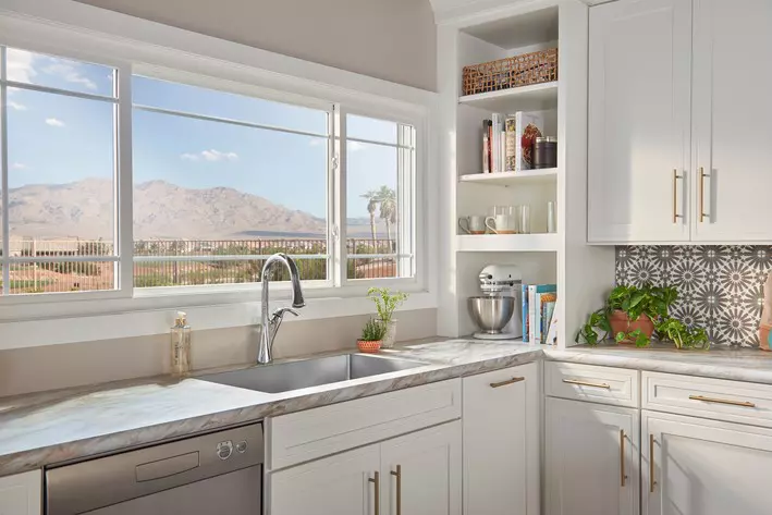 Sliding window in a kitchen