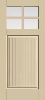 Doors with Glass and Grids - Craftsman 1-Panel Plank 4-Lite