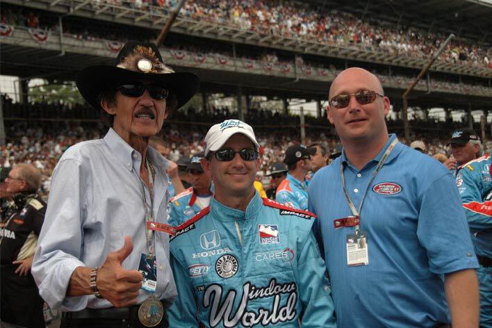 Richard Petty, John Andretti, and Todd Whitworth at the track