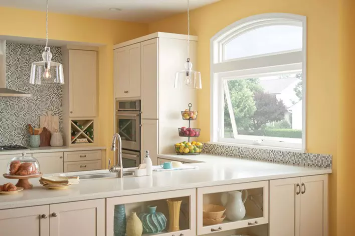 Sunny kitchen with awning windows