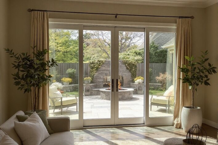 Glass patio door