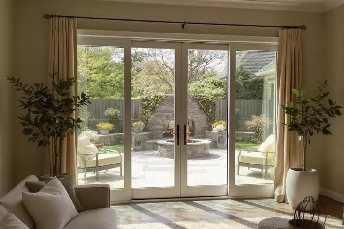 Glass patio door